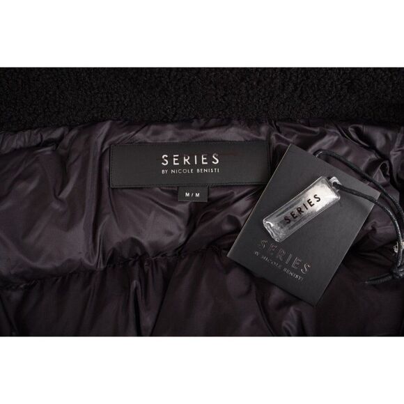Series By Nicole Benisti Geilo Down Winter Jacket Coat Puffer Shearling Black M - Picture 6 of 6